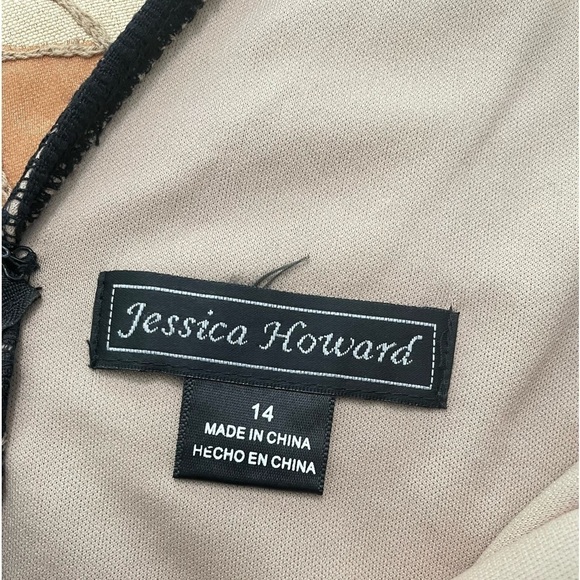 Jessica Howard women’s black Raffle Lace knee length sleeve less dress size 14 - Picture 4 of 7